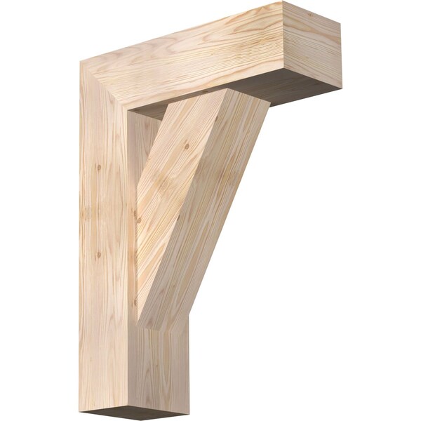 Ekena Millwork Traditional Block Smooth Bracket w/ Offset Brace, Douglas Fir, 7 1/2"W x 22"D x 30"H BKT0806X22X30TRA05SDF - main